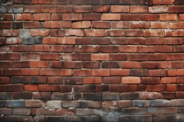 Wall Mural - Processed collage of obsolete red brock masonry wall texture. Background for banner, backdrop