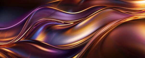 Wall Mural - Abstract Swirling Purple and Orange Liquid