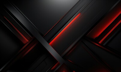 Poster - Abstract Black and Red Geometric Background