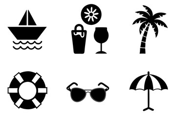 Wall Mural - set of summer icons vector illustrations