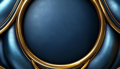 Abstract Background with Golden and Blue Curved Shapes