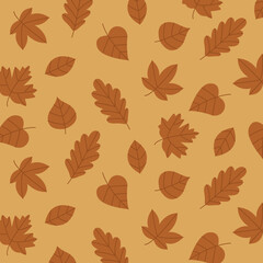 Wall Mural - Autumn Leaves Pattern Background