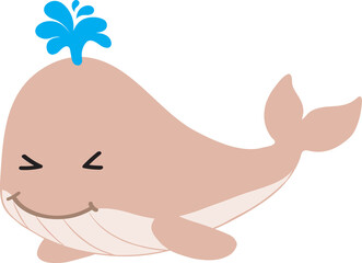 cute whale cartoon, sea animal