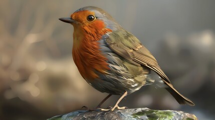 Wall Mural - Robin Bird Realistic