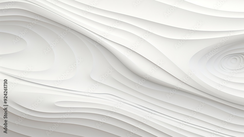Abstract white curved background with a 3D effect.