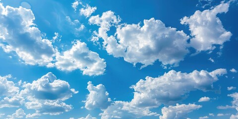 Sticker - Sky in blue with fluffy white clouds