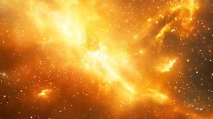 Wall Mural - Cosmic Nebula in a Golden Glow