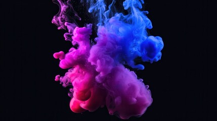 Leinwandbilder - Colorful ink in water on a black background. Abstract background.