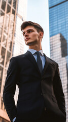 Wall Mural - Well-groomed business young man in full height