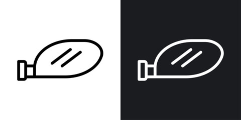 Car wing mirror vector icon set in black and white color.