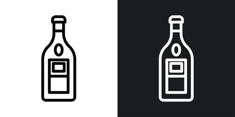 Wall Mural - Gin vector icon set in black and white color.