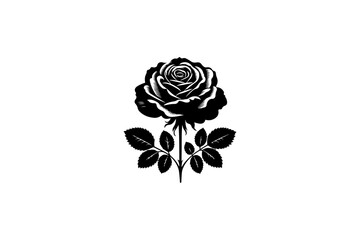 Vector artwork of a Rose silhouette.