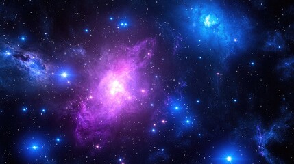 Purple and blue stars in a space background