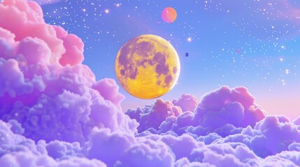 Poster - Dreamy Celestial Landscape