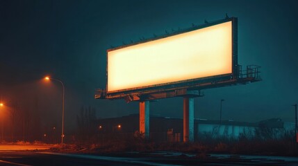 Illuminated Billboard in the Night