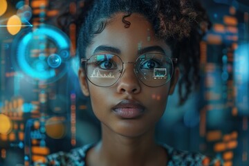Poster - Woman Looking at Data