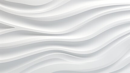 Abstract white wavy background, 3D design, minimal style.