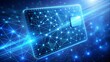 © Bounpaseuth - credit card in a hologram of abstract patterns on a blue background