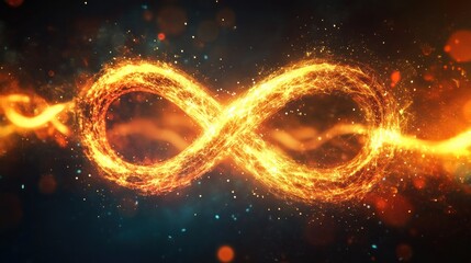 Poster - Infinity Symbol Burning with Flames