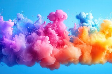 explosive splash of rainbowcolored paints and inks dynamic motion vibrant hues abstract patterns celebration of color and creativity