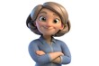 © AVI3D - Smiling Cartoon Woman With Arms Crossed