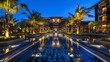 © Logmotion - Ocean view luxury resort hotel night pool