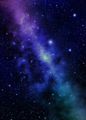 Wall Mural - galaxy in universe and atmosphere with little stars at dark background