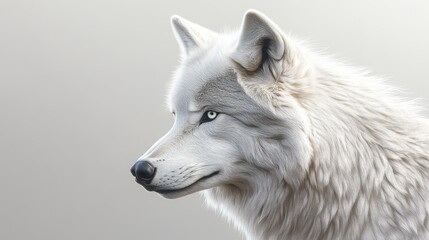 Sticker - Portrait of a White Wolf.