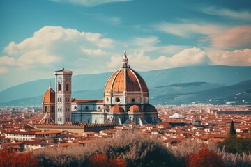 Luxurious Reverie Florence Cathedral Under a Golden Sky