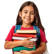 © The Stock Guy - Portrait of a young schoolgirl carrying school books, isolated on a transparent background