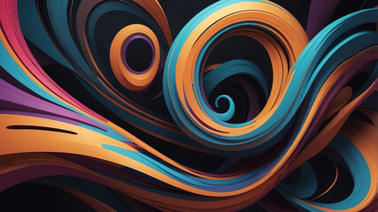 Wall Mural - abstract swirling lines and shapes background art design backdrop