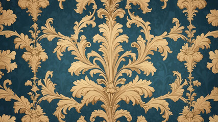 Poster - vintage wallpaper with baroque patterns background art design backdrop