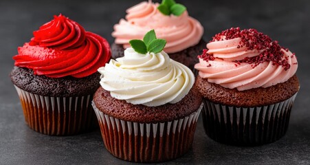 Wall Mural - Assortment of Delicious Cupcakes