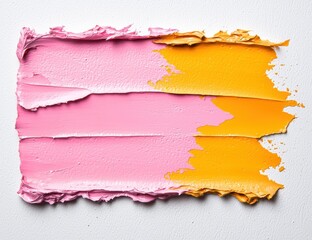 Poster - abstract textured paint background with pink and yellow colors