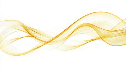 Poster - Waves of golden lines undulate softly on a clean white backdrop, creating a minimalist and elegant abstract effect