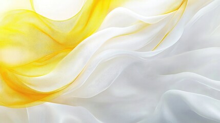 Poster - Golden and white wavy lines blend harmoniously, creating a serene and abstract composition that conveys a sense of calm and elegance