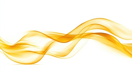 Poster - Golden wavy lines create an elegant and minimalist abstract design on a white background, conveying a sense of flow and simplicity