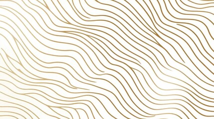 Poster - An abstract design features golden wavy lines flowing smoothly across a white background, perfect for creative projects and artistic exploration