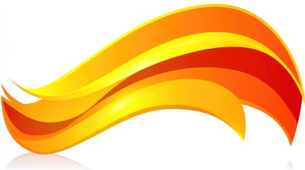 Poster - Golden wavy lines flow elegantly across a white background, offering a dynamic and abstract visual experience