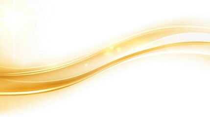 Poster - Golden wavy lines create a dynamic and elegant design against a pure white backdrop, evoking a sense of calm and sophistication