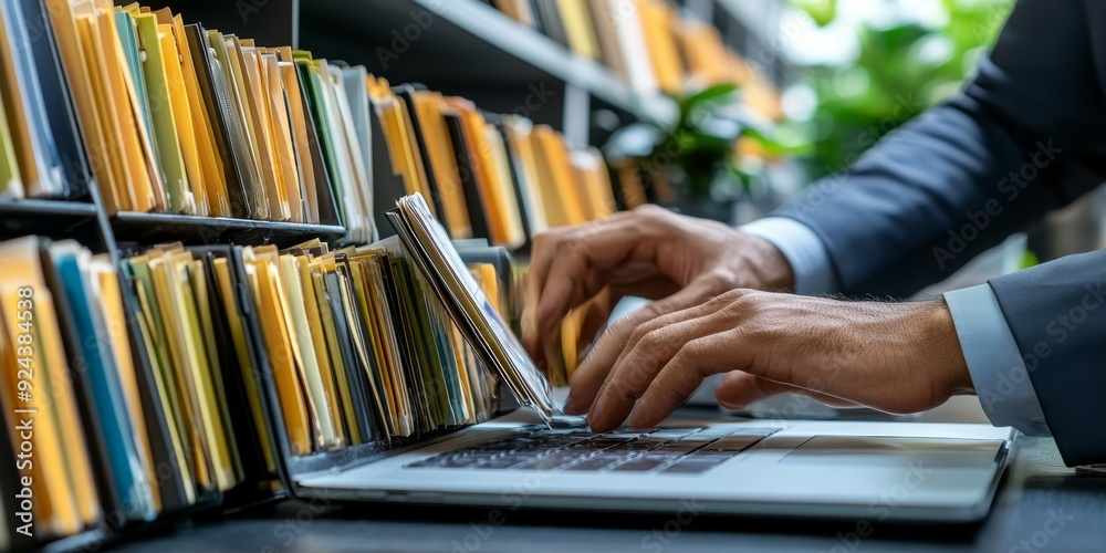 Document Management System (DMS) being setup by IT consultant working ...