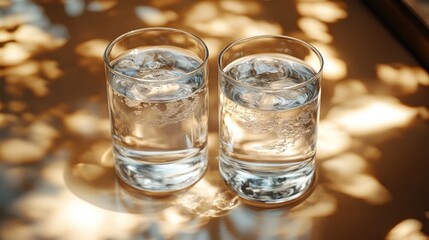 Poster - Refreshing Glasses of Water in Sunlight