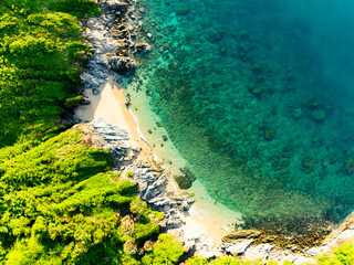 Beautiful seashore in Phuket island Thailand, Sunny summer day ocean background