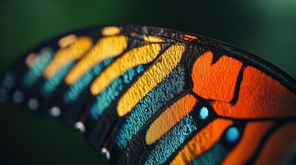 Aufkleber - Close-Up of a Butterfly Wing with Vivid Colors and Texture
