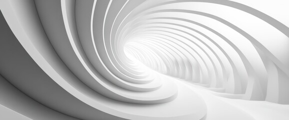 Wall Mural - Abstract White Architecture with a Spiraling Tunnel