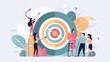 © GenerativeAIpicture - A group of people are working together to create a target