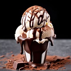 Poster - chocolate ice cream with chocolate