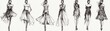© pingpao - Elegant fashion sketches showcasing various dress designs and styles for inspiration in clothing and fashion creativity.