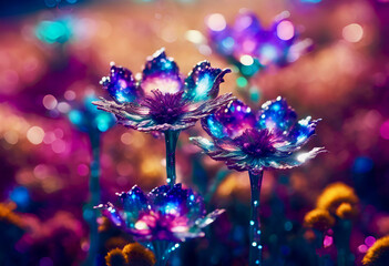 purple flower with drops