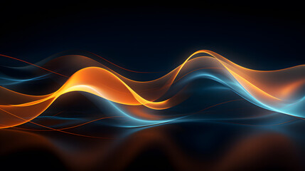 Wall Mural - Abstract digital artwork featuring a dynamic wave